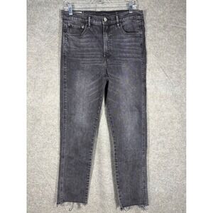 Gap Denim Cigarette High Rise Jeans Washed Black Raw Hem 31 12T Tall 491339-00-2
